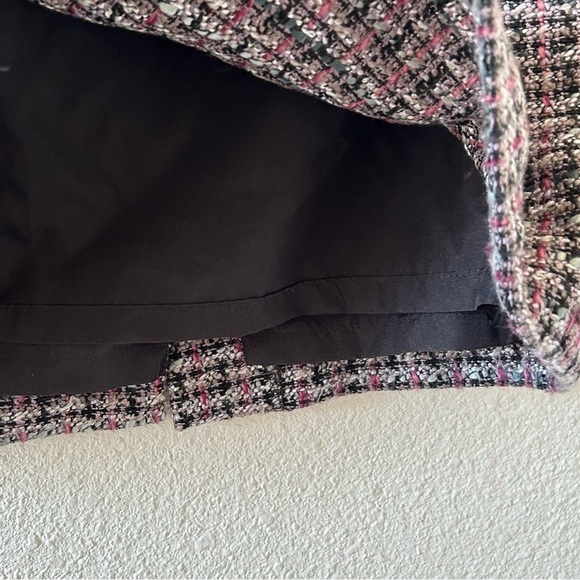 LOFT women’s Wool Blend Skirt 10 Pink Black White Work Office Preppy Church - Picture 7 of 9